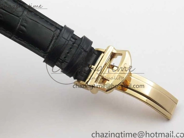 MIROTIME 0106 Portofino Chrono RG ZF 1:1 Best Edition Blue Dial Gold Markers on Black Leather Strap A FlexibleFit 7112